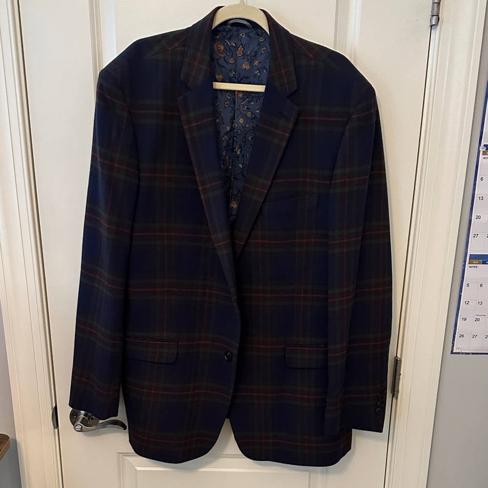 Crown & Ivy Navy Plaid Blazer